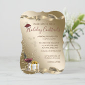 Invitation Élégant, Chapeau de Père Noël, Cocktail Noël (Debout devant)