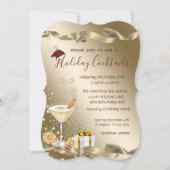 Invitation Élégant, Chapeau de Père Noël, Cocktail orange Noë (Devant)