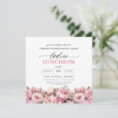 Invitation Élégant Charity Lunch Aquarelle Floral (Debout devant)