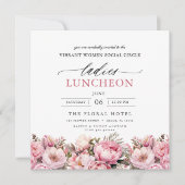 Invitation Élégant Charity Lunch Aquarelle Floral (Devant)