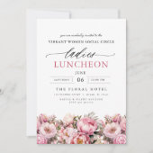 Invitation Élégant Charity Lunch Aquarelle Floral (Devant)