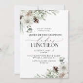 Invitation Élégant Charity Lunch Aquarelle hiver (Devant)