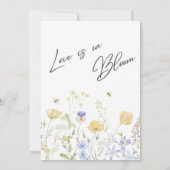 Invitation Élégant Charm ivoire et Fleur sauvage d'or (Dos)