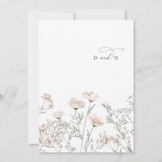 Invitation Élégant Charme Monogramme Vert Fleur sauvage Maria (Dos)