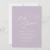 Invitation Élégant charme violet Baby shower Fleur sauvage (Devant)