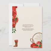 Invitation Élégant Charro Red Roses Ranch occidental Quincean (Dos)