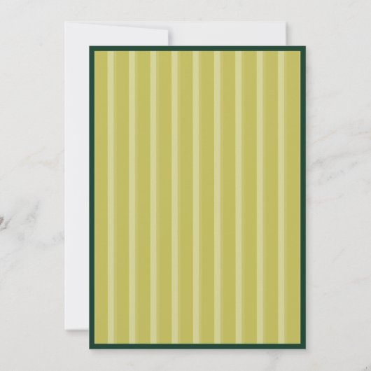 Invitation Elegant Chartreuse Stripe Pattern Formal (Dos)