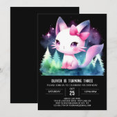 Invitation Élégant chat Kitten Anniversaire (Devant / Derrière)