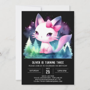 Invitation Élégant chat Kitten Anniversaire