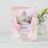 Invitation Élégant Château de la Couronne Princess Rainbow An (Debout devant)