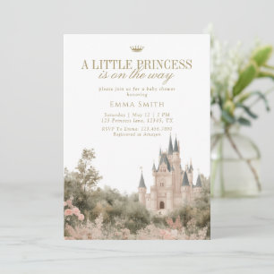 Invitation Elégant Château de Princesse Baby Shower Royal 