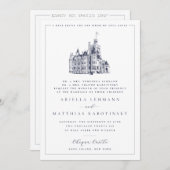 Invitation Élégant Château Lieu Double face Mariage hébreu (Devant / Derrière)