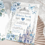 Invitation Elégant Château Royal Silver Dusty Blue Quinceañer<br><div class="desc">Elégant Château Royal Silver Dusty Blue Quinceañera Invitation</div>