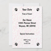 Invitation Élégant chats du milieu du siècle Pink Chaise Pois (Dos)