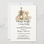 Invitation Elégant Cheers Laughtes Larmes Champagne Retraite (Devant)