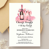 Invitation Elégant Cheers Laughtes Larmes Champagne Retraite