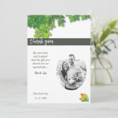 Invitation Élégant chêne d'automne minimaliste Merci Mariage (Debout devant)