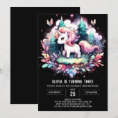 Invitation Elégant Cheval Personnalisé Anniversaire (Devant / Derrière)