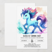 Invitation Elégant Cheval Personnalisé Anniversaire (Devant / Derrière)