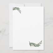 Invitation Élégant Chic Aquarelle Cordial Mariage Verdure (Dos)