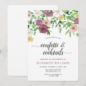 Invitation Elégant Chic Aquarelle Jardin Floral Anniversaire (Devant / Derrière)