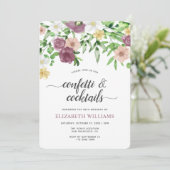 Invitation Elégant Chic Aquarelle Jardin Floral Anniversaire (Debout devant)