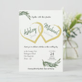 Invitation Élégant Chic Aquarelle Mariage Cordial Vert (Debout devant)