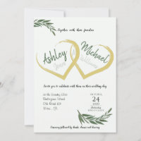 Elégant Chic Aquarelle Verdure Cordial Mariage