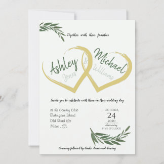 Invitation Élégant Chic Aquarelle Verdure Mariage Cordial