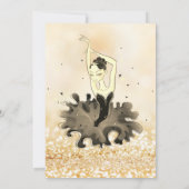 Invitation Élégant Chic Ballerina Gold Bokeh Sweet 16 (Dos)