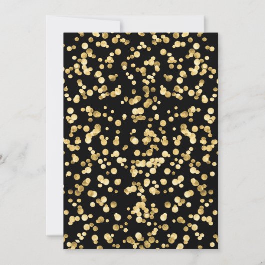 Invitation Elégant Chic Black Gold 70E Anniversaire (Dos)