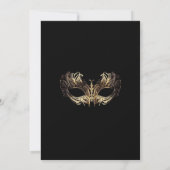 Invitation Elégant Chic Black Gold Masquerade fête d'annivers (Dos)