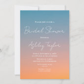 Invitation Élégant Chic Bleu Orange Moderne Baby Shower pour  (Devant)