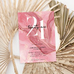 Invitation Elégant Chic Blush Pink Aquarelle 21e anniversaire<br><div class="desc">Invitation minimaliste moderne 21ème anniversaire avec arrière - plan couleur rose vif avec typographie chic et script élégant.</div>