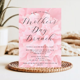 Invitation Élégant Chic Blush Pink Flower Brunch Fête des mèr