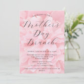 Invitation Élégant Chic Blush Pink Flower Brunch Fête des mèr (Debout devant)