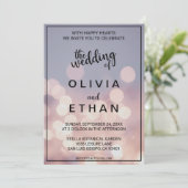 Invitation Elégant chic bokeh lumières classe Mariage Invitat (Debout devant)