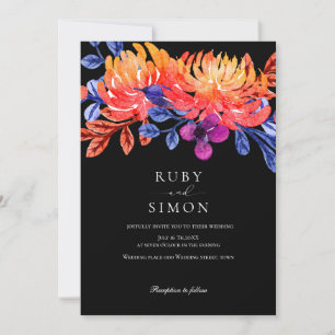 Invitation Élégant Chic Bouquet Floral Aquarelle Mariage