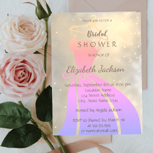Invitation Élégant Chic Brillant, Robe de Mariée   Enterremen