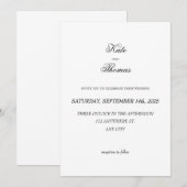 Invitation Élégant Chic Budget Minimaliste Classique (Devant / Derrière)