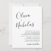 Invitation Élégant Chic Calligraphie Monogramme QR Code Maria (Devant)