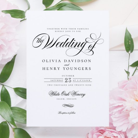 Invitation Élégant Chic Calligraphy Script Mariage