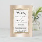 Invitation Elégant chic champagne blanc or glamor Mariage (Debout devant)