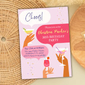 Invitation Elégant Chic Cocktail boisson thème 30e anniversai