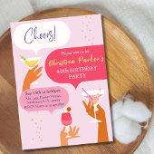 Invitation Elégant Chic Cocktail boisson thème 40e anniversai