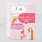 Invitation Elégant Chic Cocktail boisson thème 45e anniversai (Devant)