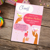 Invitation Elégant Chic Cocktail boisson thème 50e anniversai