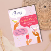 Invitation Elégant Chic Cocktail boisson thème 60e anniversai