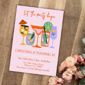 Invitation Elégant Chic cocktail tropical boisson 30e anniver