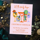 Invitation Elégant Chic cocktail tropical boisson 50e anniver
